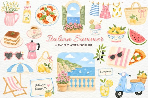 Download Italian Summer Clipart Coastal PNG Italy - Coast Collection