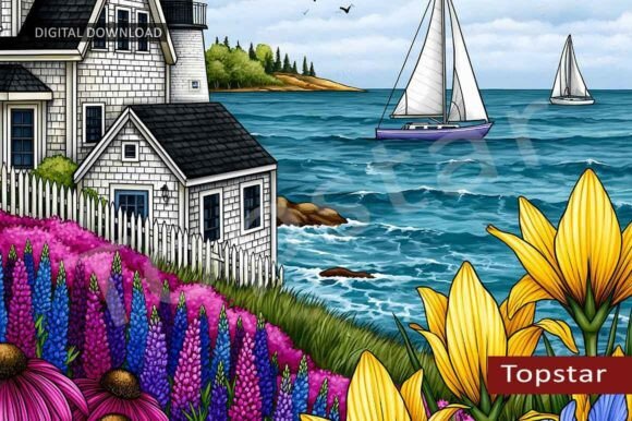 Download Coastal Flowers Seaside Summer Wall Art - Coast Collection