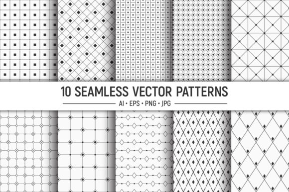 Download 10 Seamless Geometric Vector Patterns - Premium Resources