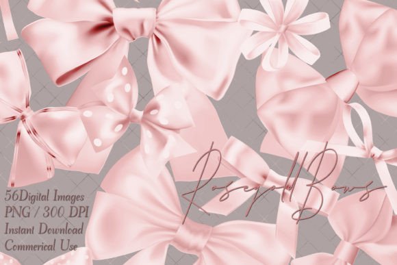 Download Rosegold Satin Bows Ribbons Image PNG - Satin Collection