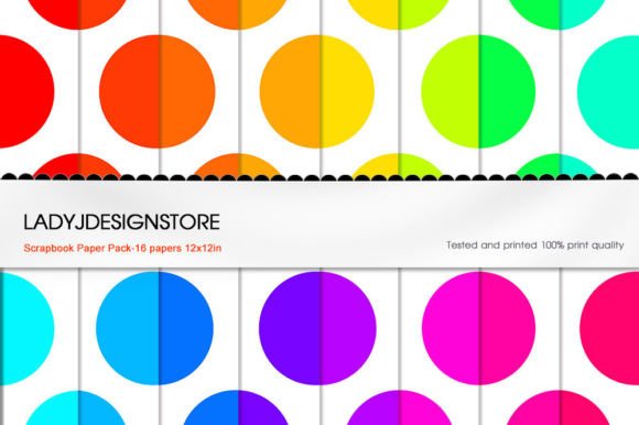 Download Digital Scrapbook Rainbow Big Polka Dot - Digital scrapbook Collection
