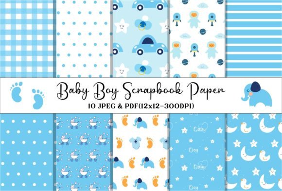 Download Baby Boy Digital Scrapbook Paper- 12x12 - Digital scrapbook Collection